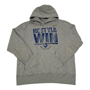 Nike Kansas City Royals 2015‎ World Series Champion Men Gray L Hoodie Sweatshirt